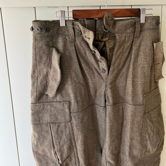 Vintage Mollenkamp & Goecke Mens Cargo Wool Green Military Pants size 33x29 - Picture 4 of 9